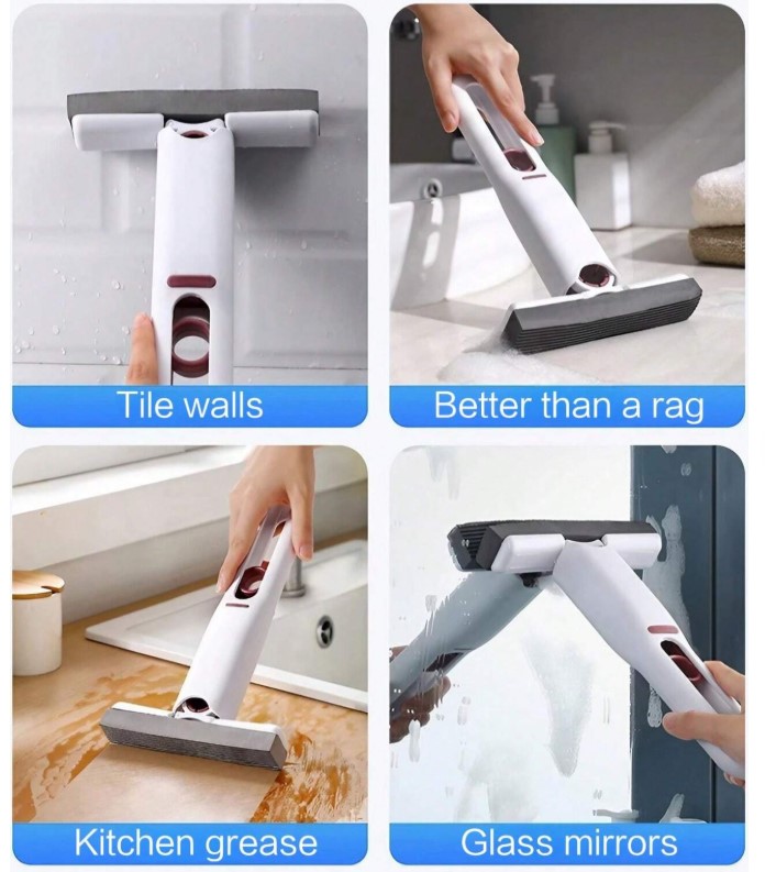 SOYEN Pel Mini Portable Alat Pembersih Lipat Self Squeezing Mop - XTB-001 - White - tampilan 2